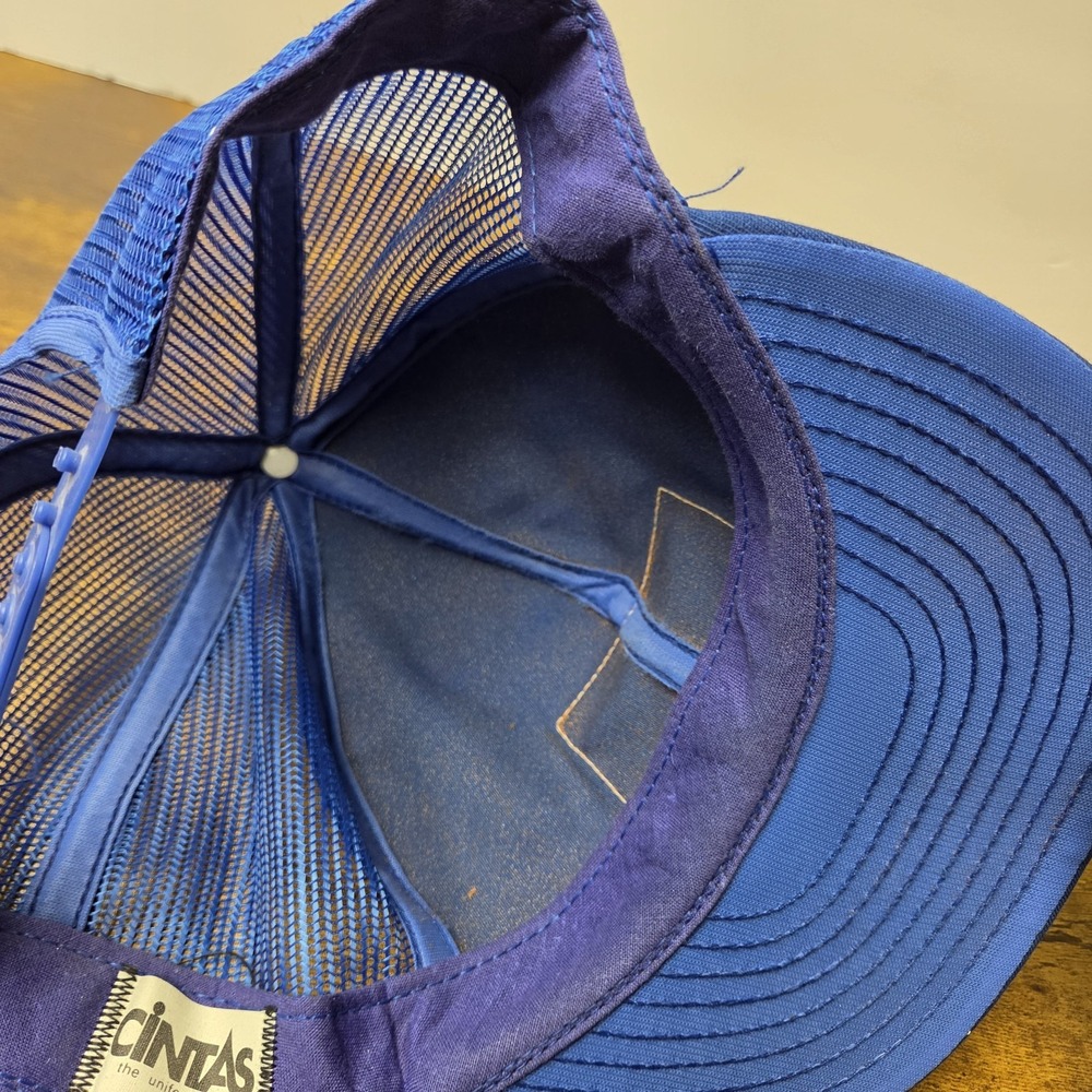 Vintage Pepsi Cola Mesh Trucker Hat Snapback Cap Blue Cintas Made in USA - Picture 10 of 10